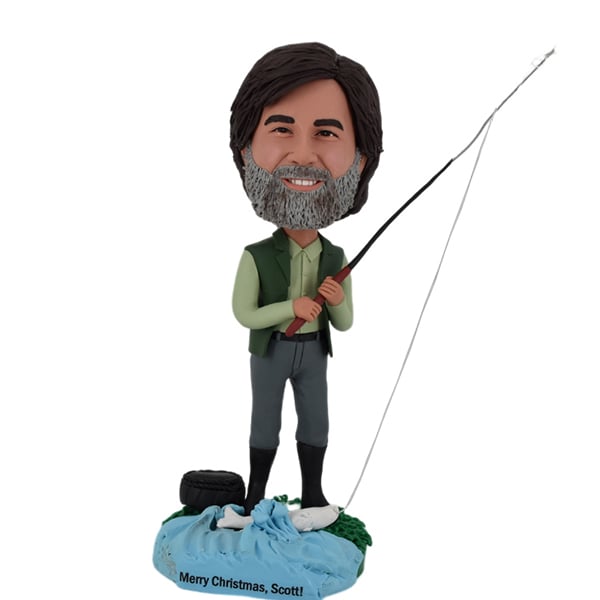 Bobblehead Doll with fishing rod