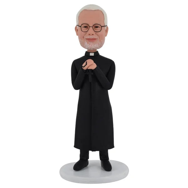 Custom priest bobblehead pray with cassock