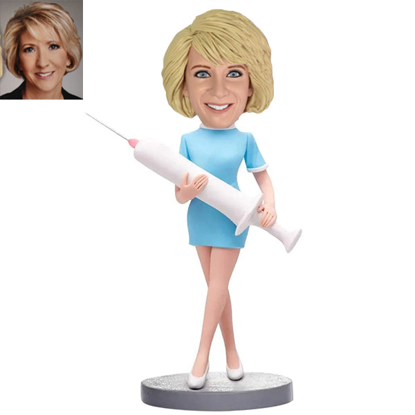 Nurse Bobblehead with big syringe