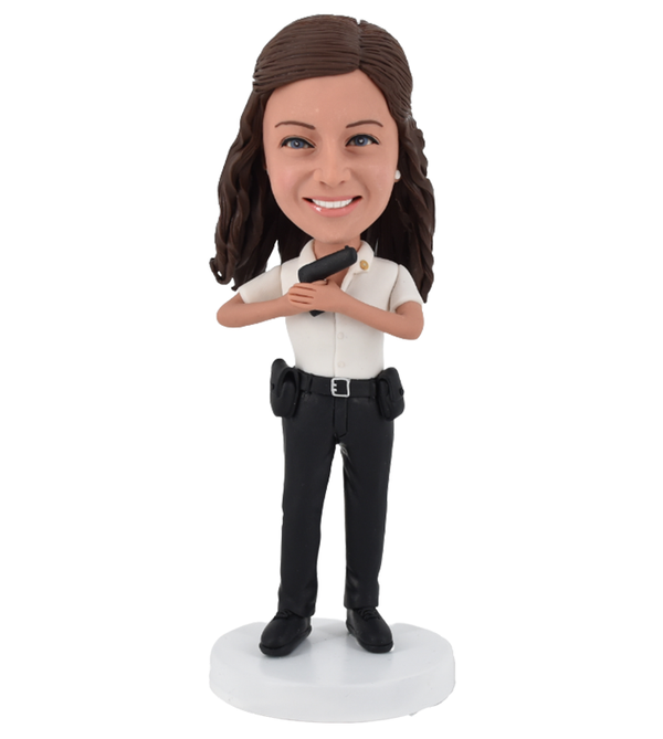 Female Police Officer Bobble head Doll