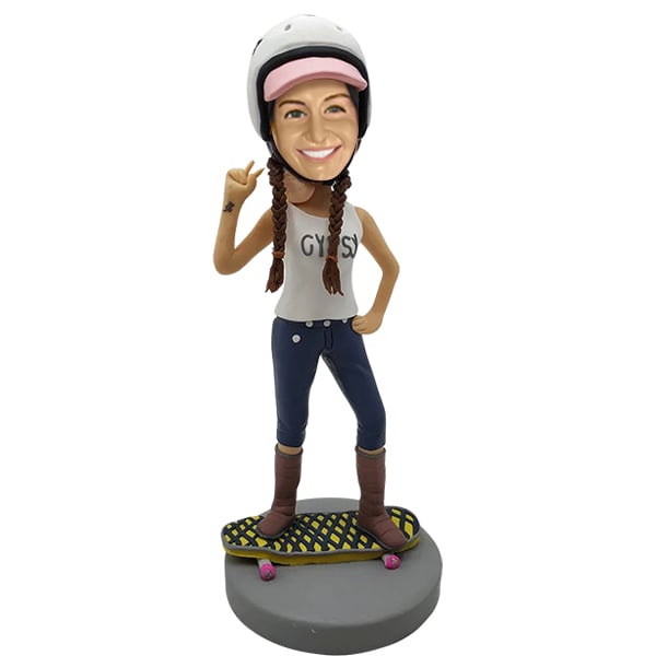 Custom Skateboard Girl Bobblehead