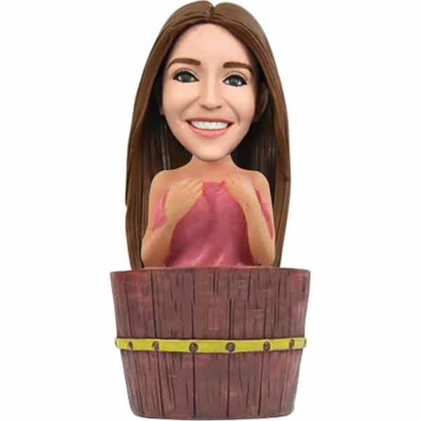 Custom bathing bobblehead girl