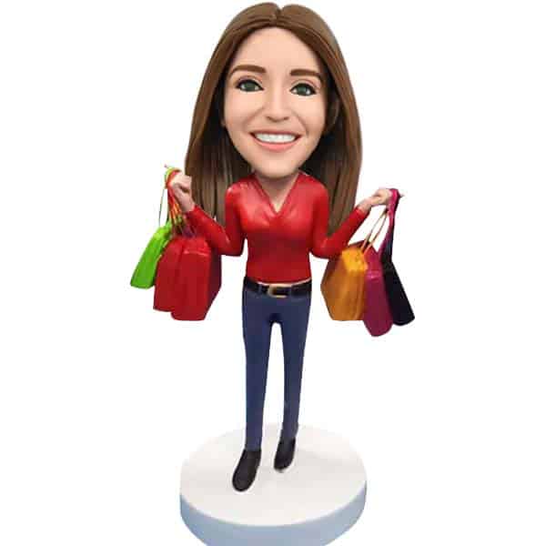 Personalized bobblehead shopaholic