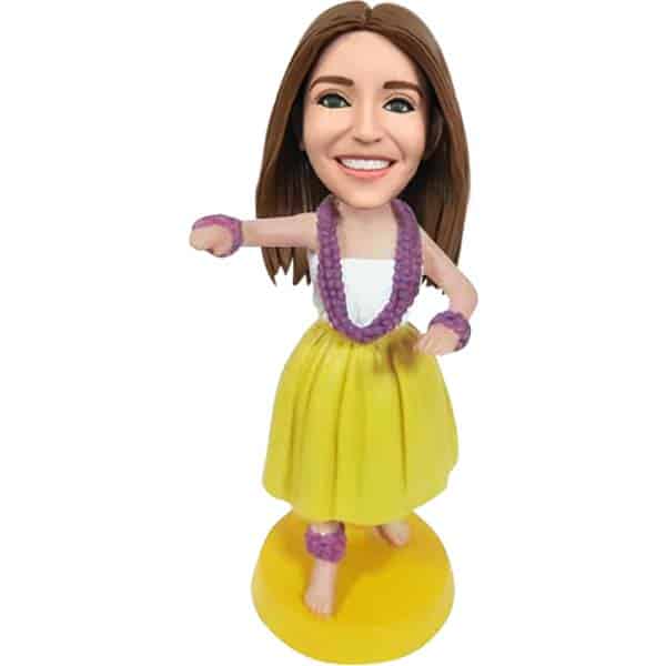 custom hawaiian bobble head girl hula Car dashboard