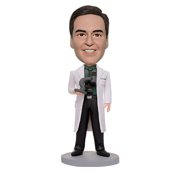 Scientist bobblehead with Microscope