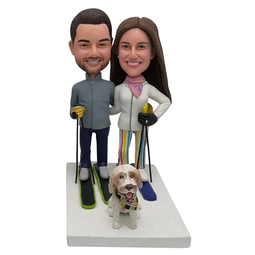 Custom Skiing wedding bobbleheads