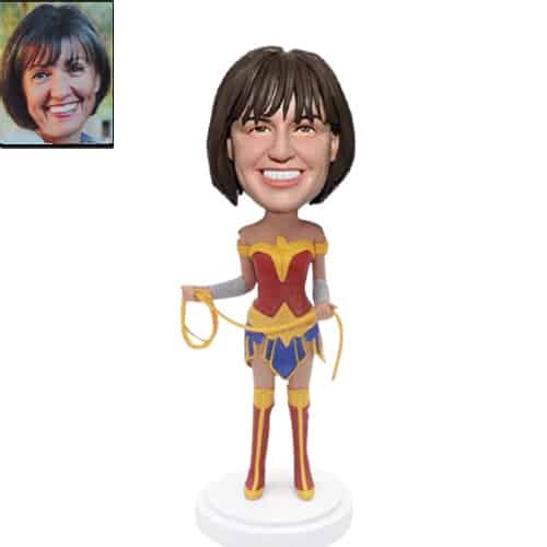 Custom bobblehead wonder woman with rope