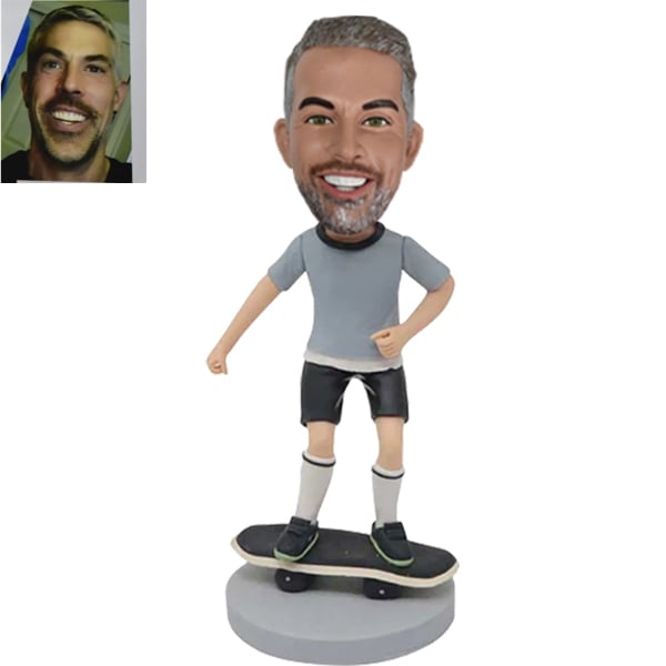 Custom Bobble Head on Skateboard