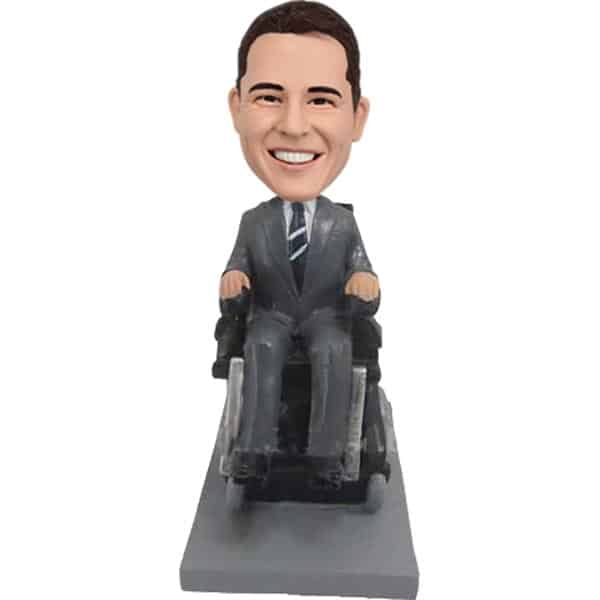 Custom bobbleheads in wheelchair handicap