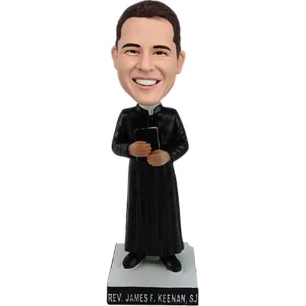 Custom Priest, Officiant, Pastor, Minister Bobblehead with Bible