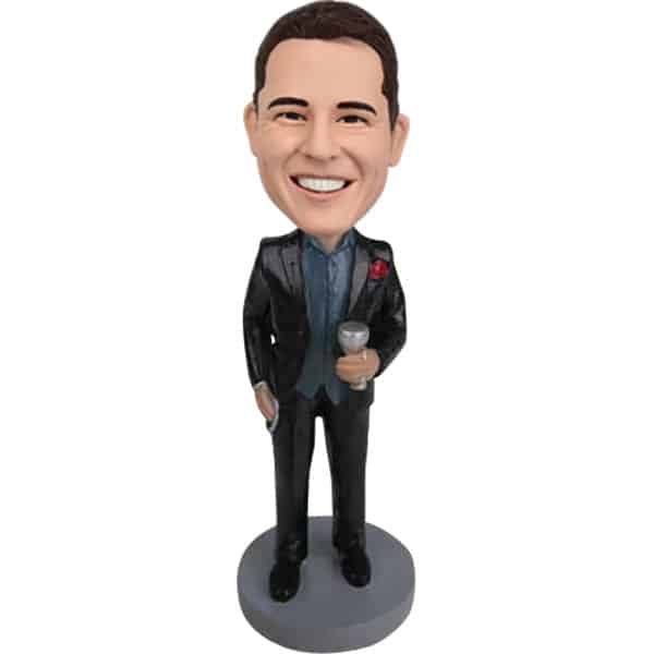 personalized business bobblehead at party