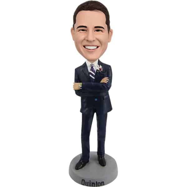 Custom Groomsman bobblehead arms crossed