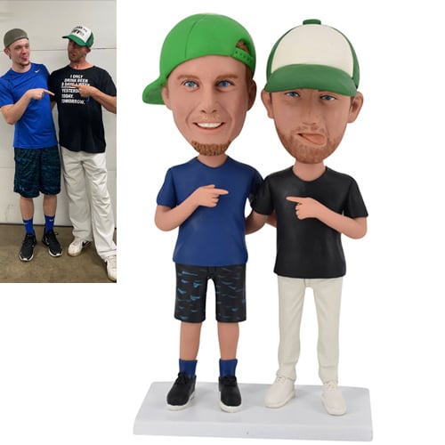 Two Men Double Bobbleheads from Photo