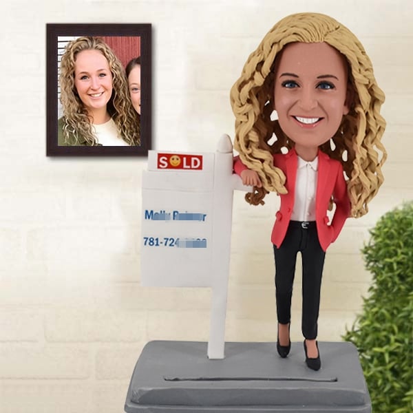 Custom Bobblehead Best Realtor Real Estate Agent Female