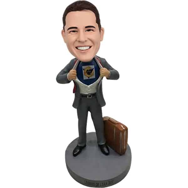 Customized Bobblehead Superman opening shirt