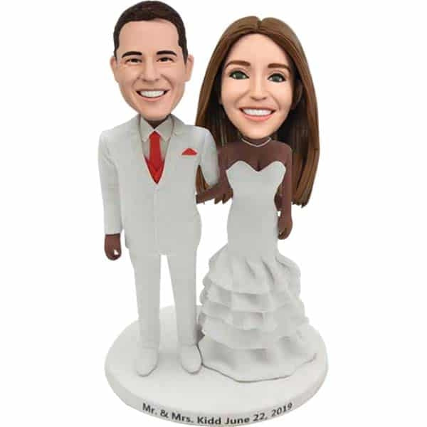 Custom Polyclay wedding cake toppers