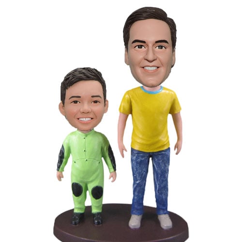 Custom personalized bobbleheads son and Dad