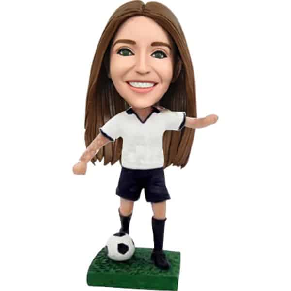 Custom Female Football Bobblehead