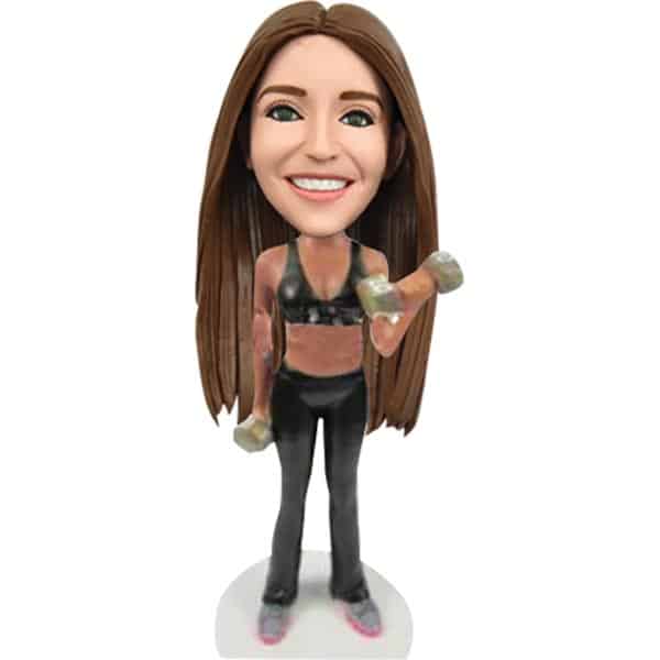 Custom bobblehead fitness with barbell workout