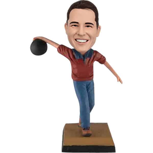 bowling bowl bubblehead figure