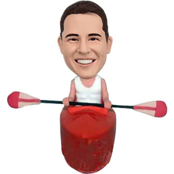 Personalized bobblehead in kayak Rowing Rower