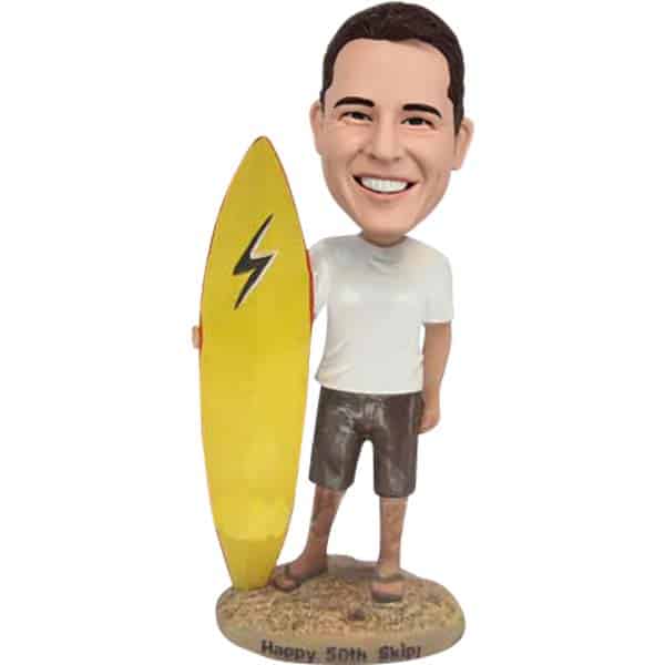 Bubblehead Surfing man on beach cheap fast best custom