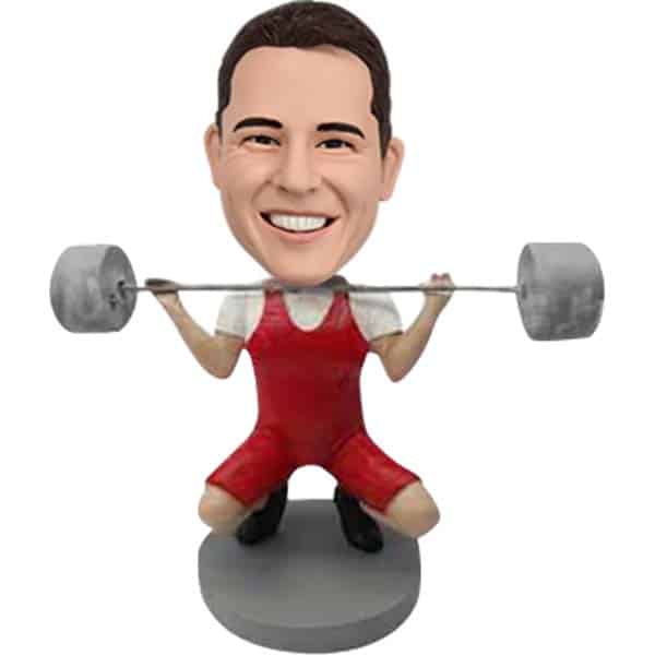 Custom Weightlifter Bobblehead with incredible likeness powerlifting