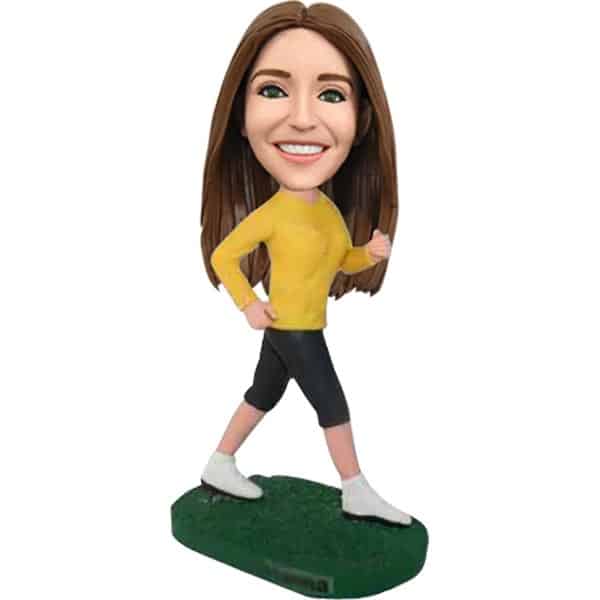 Custom Bobbleheads: Jogging Woman | Sport Custom Bobblehead | Bobbleheads as Unique Gifts for Birthday, Wedding, Anniversary