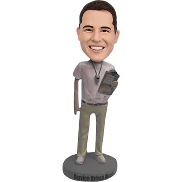 Custom Softball Coach Bobblehead with clipboard