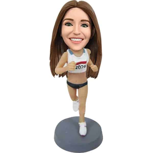 Custom Bobbleheads: Running Woman | Sport Custom Bobblehead | Bobbleheads as Unique Gifts for Birthday, Wedding, Anniversary