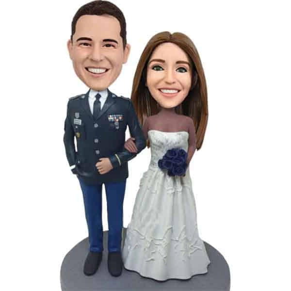 Custom Bobbleheads wedding army groom