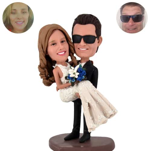 Wedding Couple Bobbleheads Cake Toppers