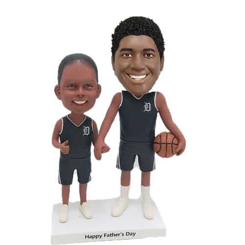 Personalized Bobbleheads Father and Son Playing Basketball