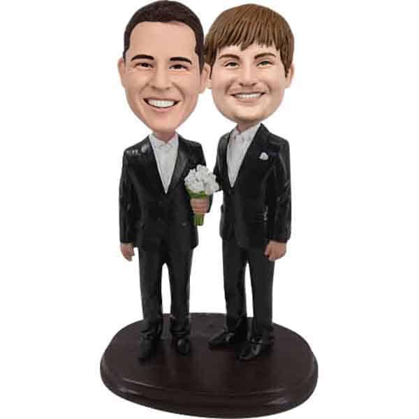 Custom wedding cake toppers bobbleheads same sex gay