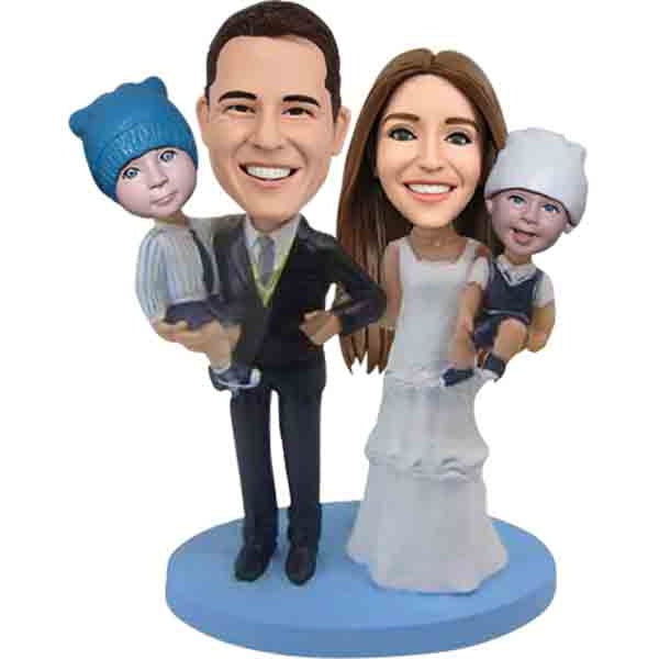 Custom Wedding Bobbleheads with Babies