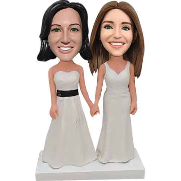 Personalized wedding bobbleheads Lesbian same sex