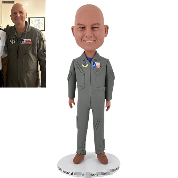 Custom personalized bobblehead in flight suit