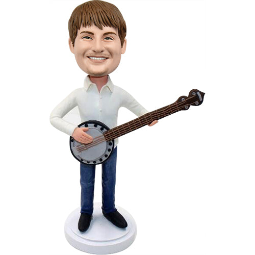 Custom bobbleheads playing banjo