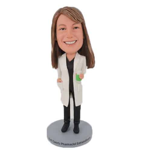 Doctor bobblehead customized from photos, personalized pharmacist bobblehead, best gift idea for surgeon, physician and nurse chemist