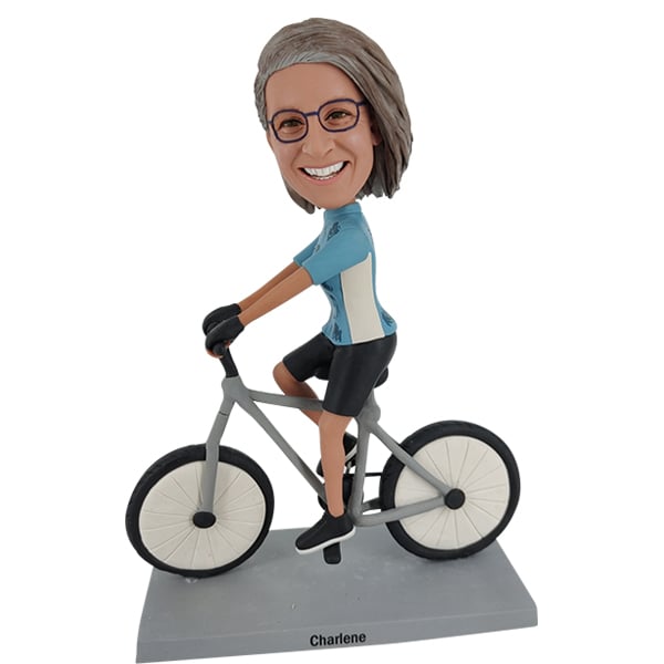 Female Bobblehead with bicycle/bike