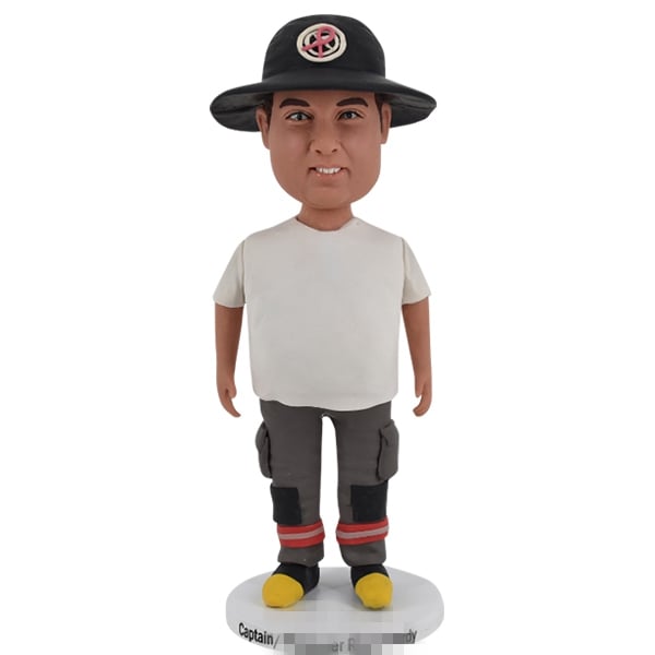 Stout Fireman bobblehead with big belly/stomach