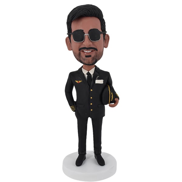 Custom Airplane Pilot Bobblehead Airline Captain