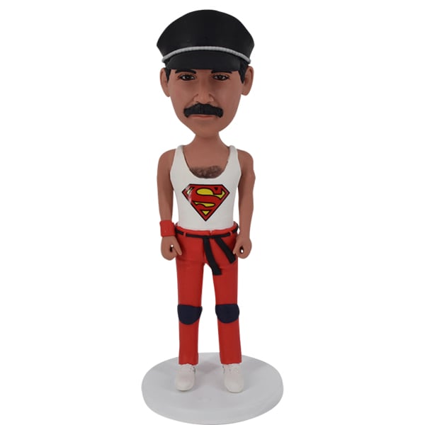 Custom bobble head Rock Star musician Freddie mercury