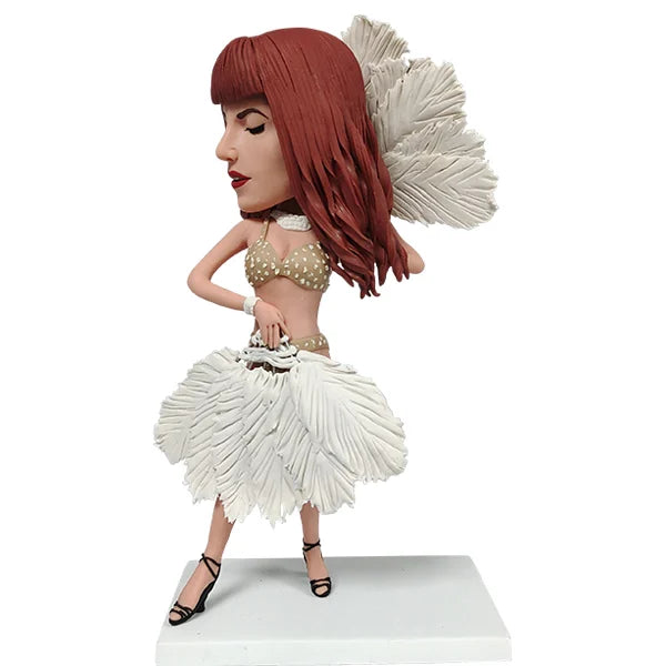 Bobblehead Personalized feather fan dancing