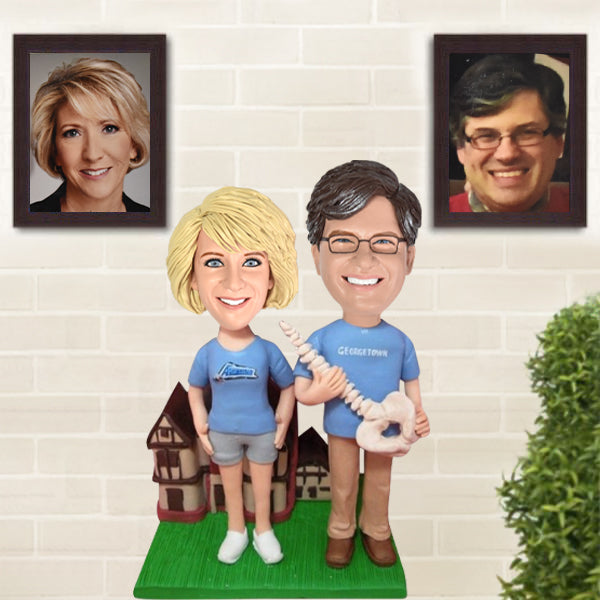 Chiropractor Couple Bobble Head Custom