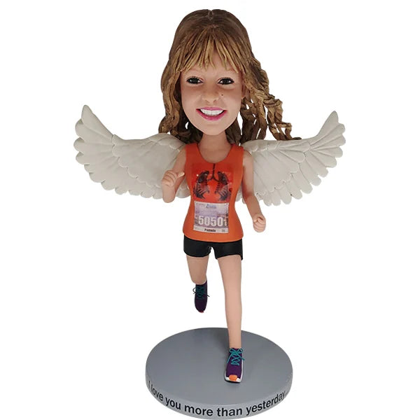 Custom Bobblehead Runner Marathon with Wings