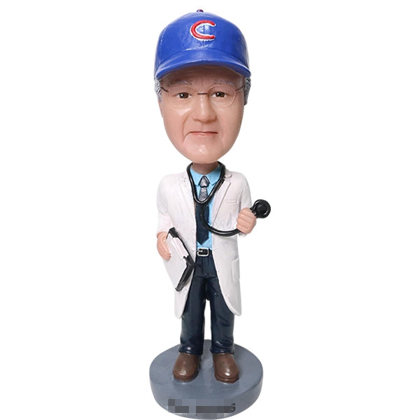 Doctor Bobblehead with Custom Baseball Hat