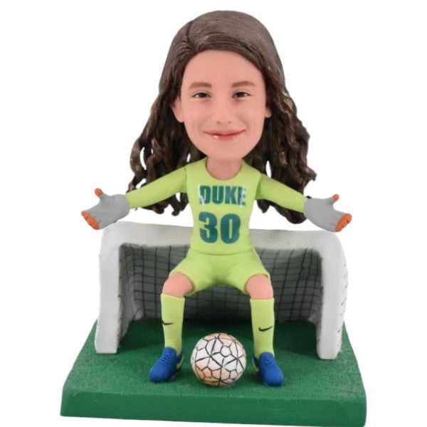 Custom football goalkeeper bobblehead