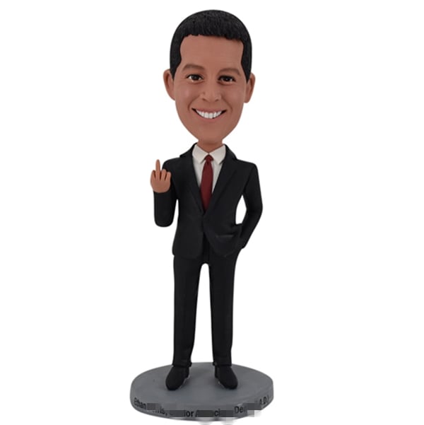 Personalized bobblehead funny boss showing middle finger