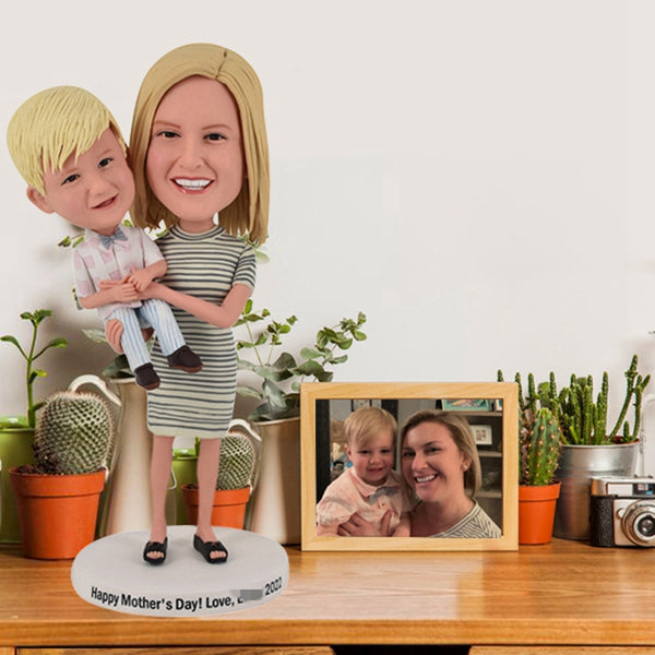 Custom Bobblehead Mother's Day mother and son